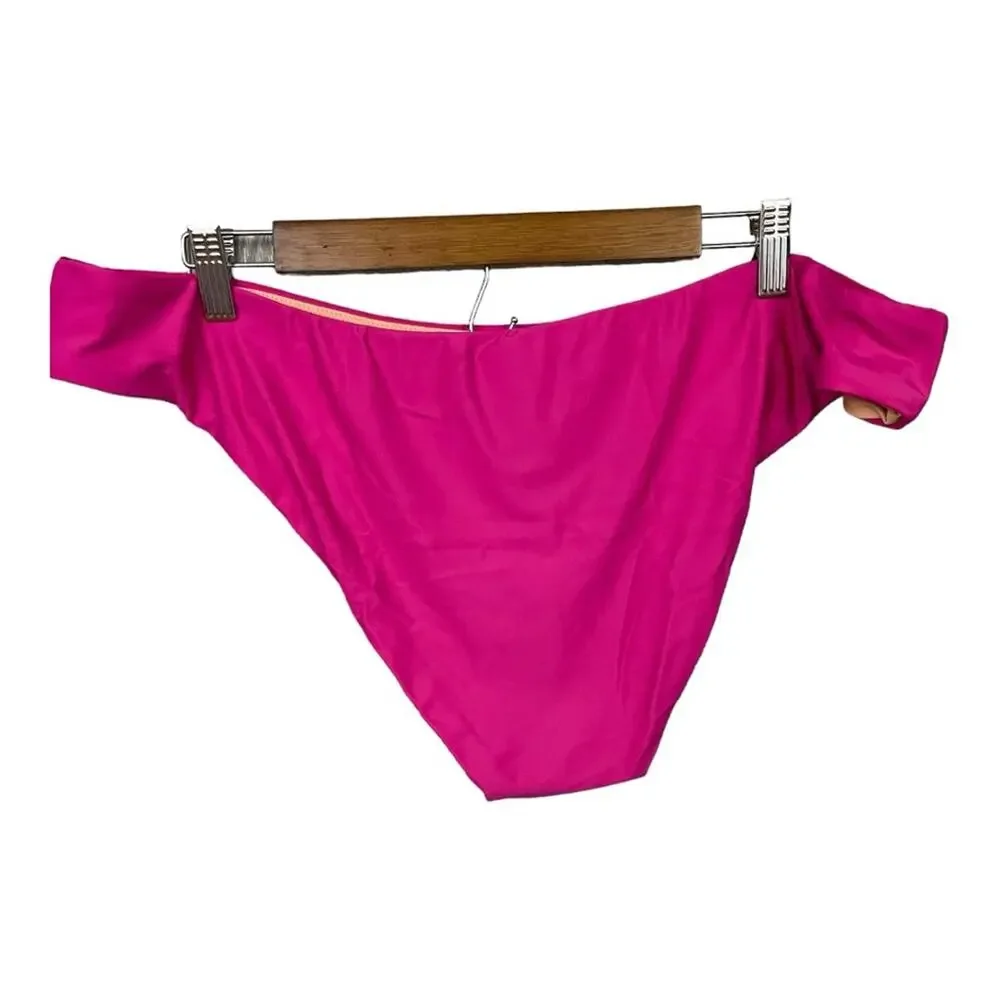 J. Crew Curved Waist Cheeky Bikini Bottom in Radiant Fuchsia‎ Size 2X NWT